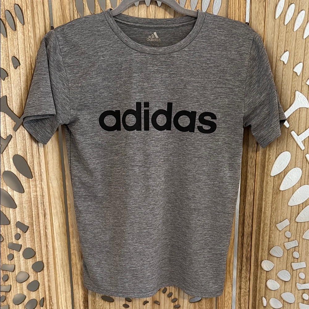 Adidas Heather Gray Tee Youth M